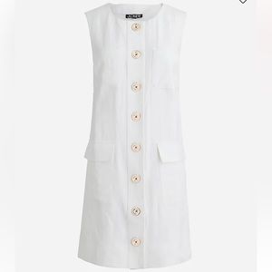 J.Crew Button Front Linen Shift Dress